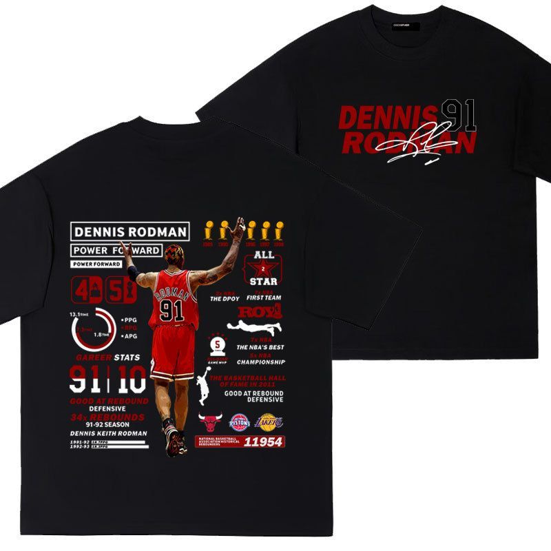バスケットボールキャリア デニス・ロッドマン Tシャツ 91番