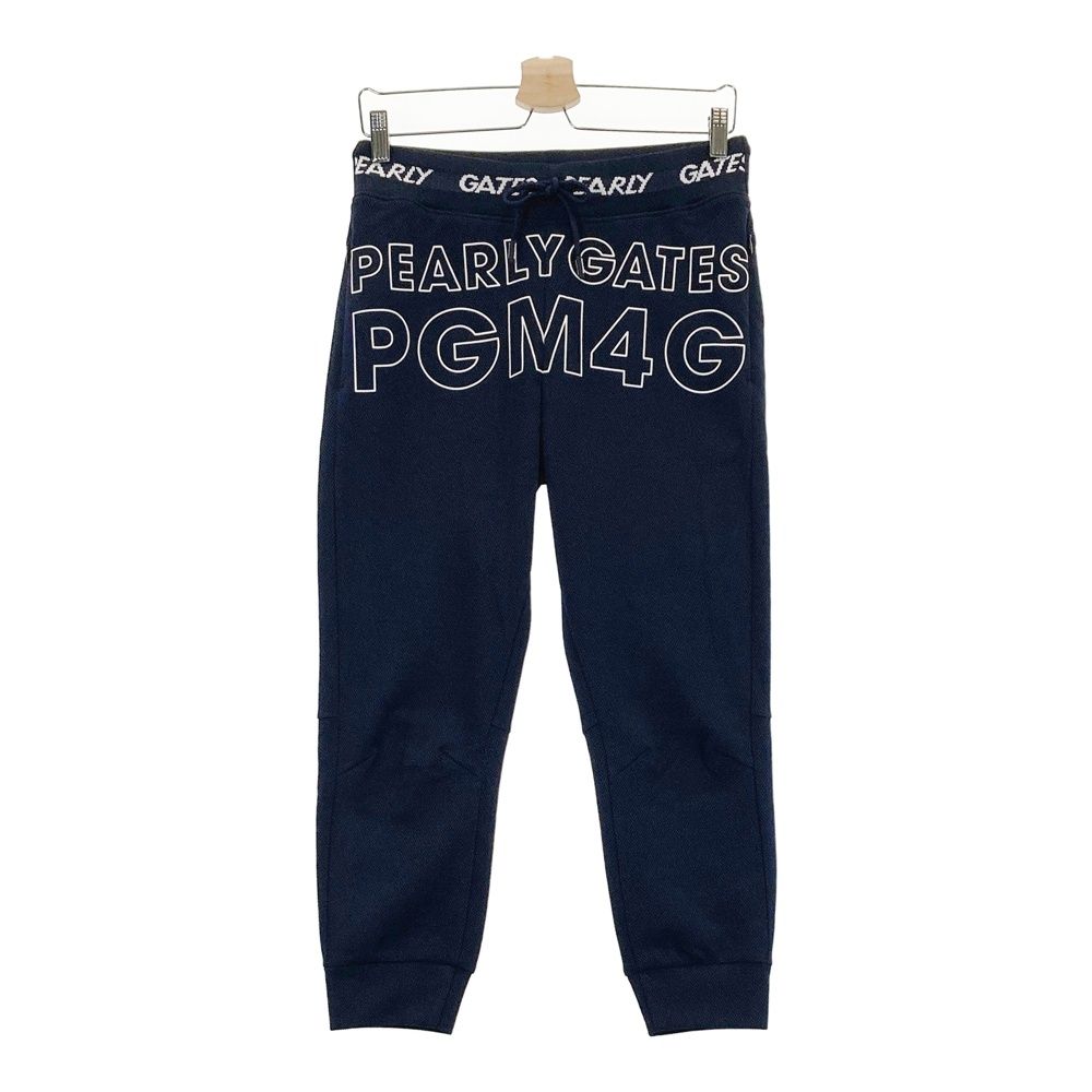 サイズ：1 PEARLY GATES パーリーゲイツ  ダブルラッセル ジョガーパンツ ロゴ  ネイビー系 [240101480697] ゴルフウェア レディース ストスト サイズ：1 PEARLY GATES パーリーゲイツ ダブルラッセル