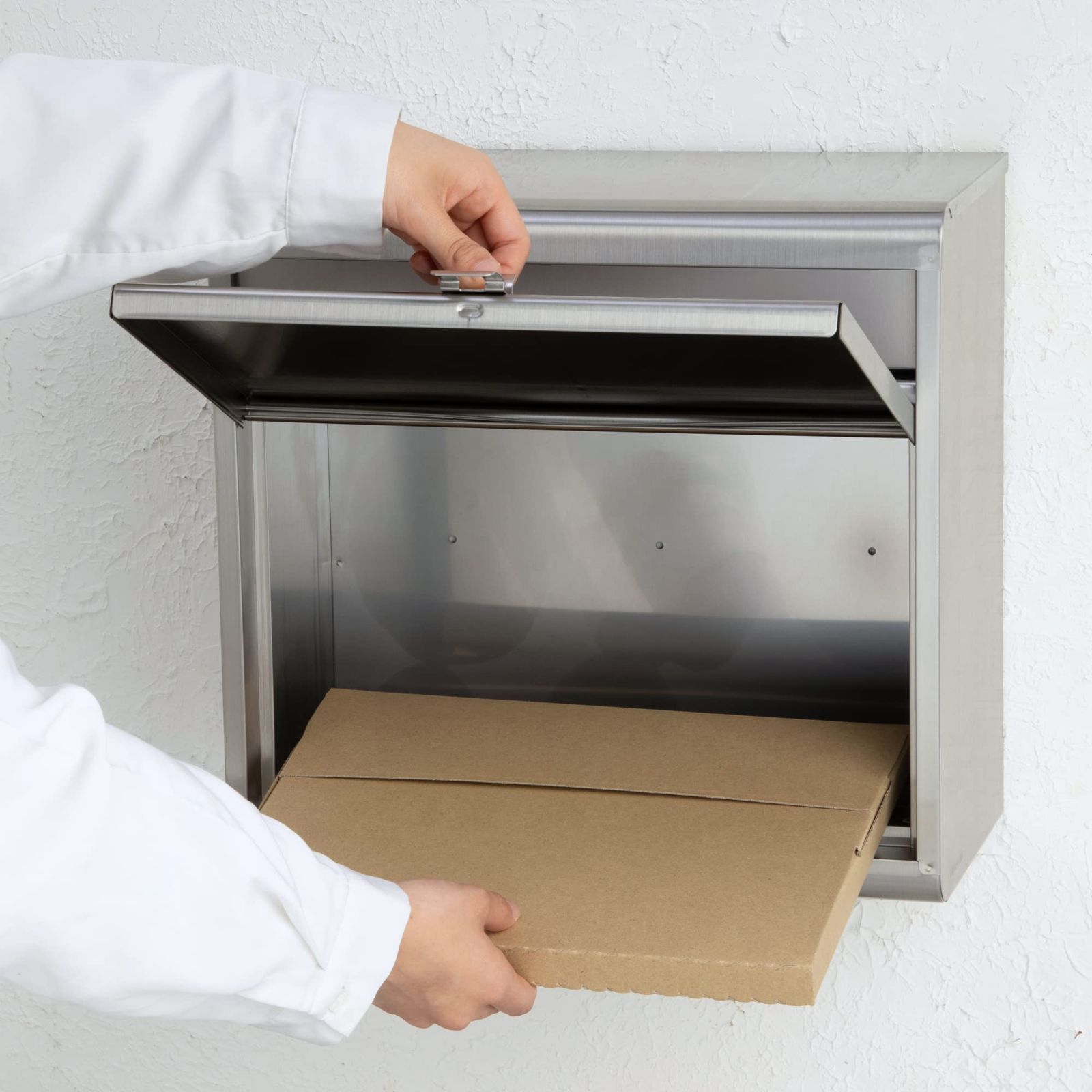 大型ステンレスポスト 奥行20.7×高さ35.0×幅37.0cm