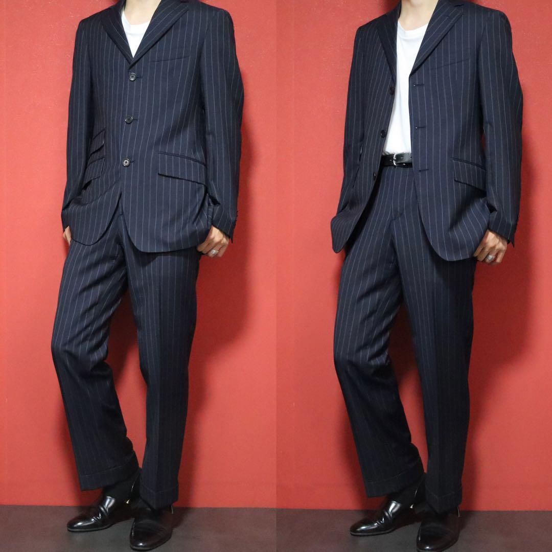 美品】ETRO エトロ 裏地ストライプ マルチカラー 裾ダブル