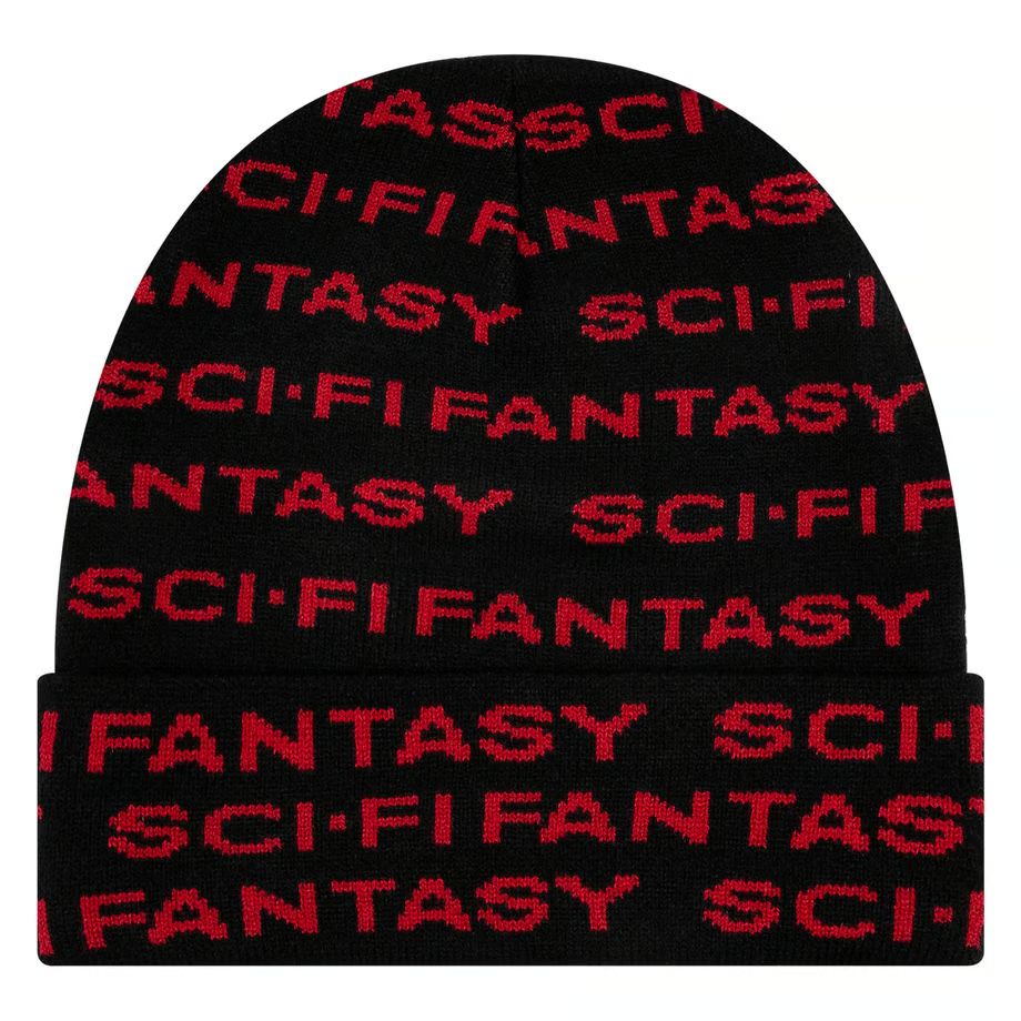 SCI-FI FANTASY Repeat Logo Beanie ブラック スケボー サイファイファンタジー キャップ