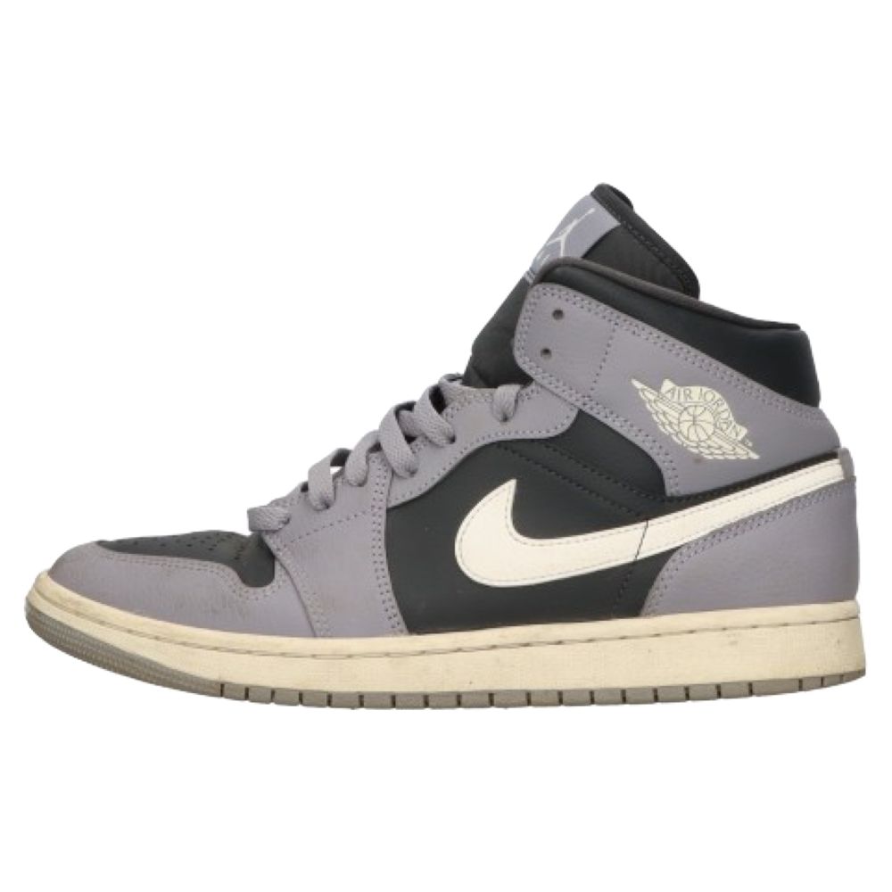 NIKE (ナイキ) WMNS Air Jordan 1 Mid Cement Grey ウィメンズ エアジョーダン1 ミッド ミドルカットスニーカー セメントグレー/ブラック US10/27.0cm BQ6472-022