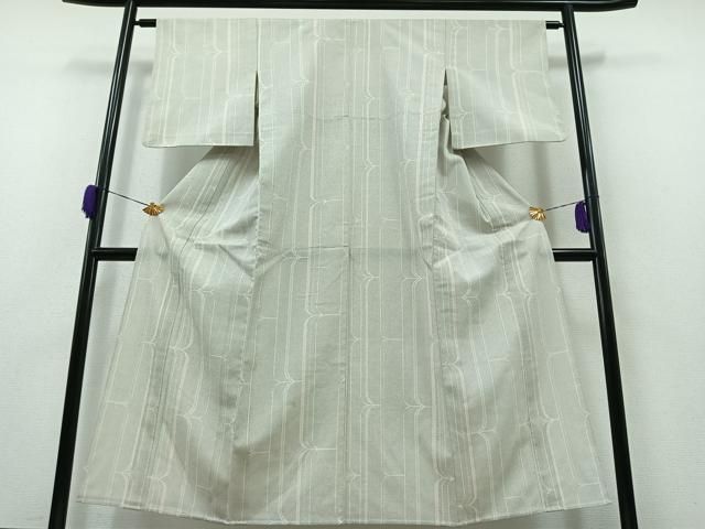 平和屋着物▽本塩沢 単衣 幾何学文 110亀甲 正絹 逸品 DAAT9370az