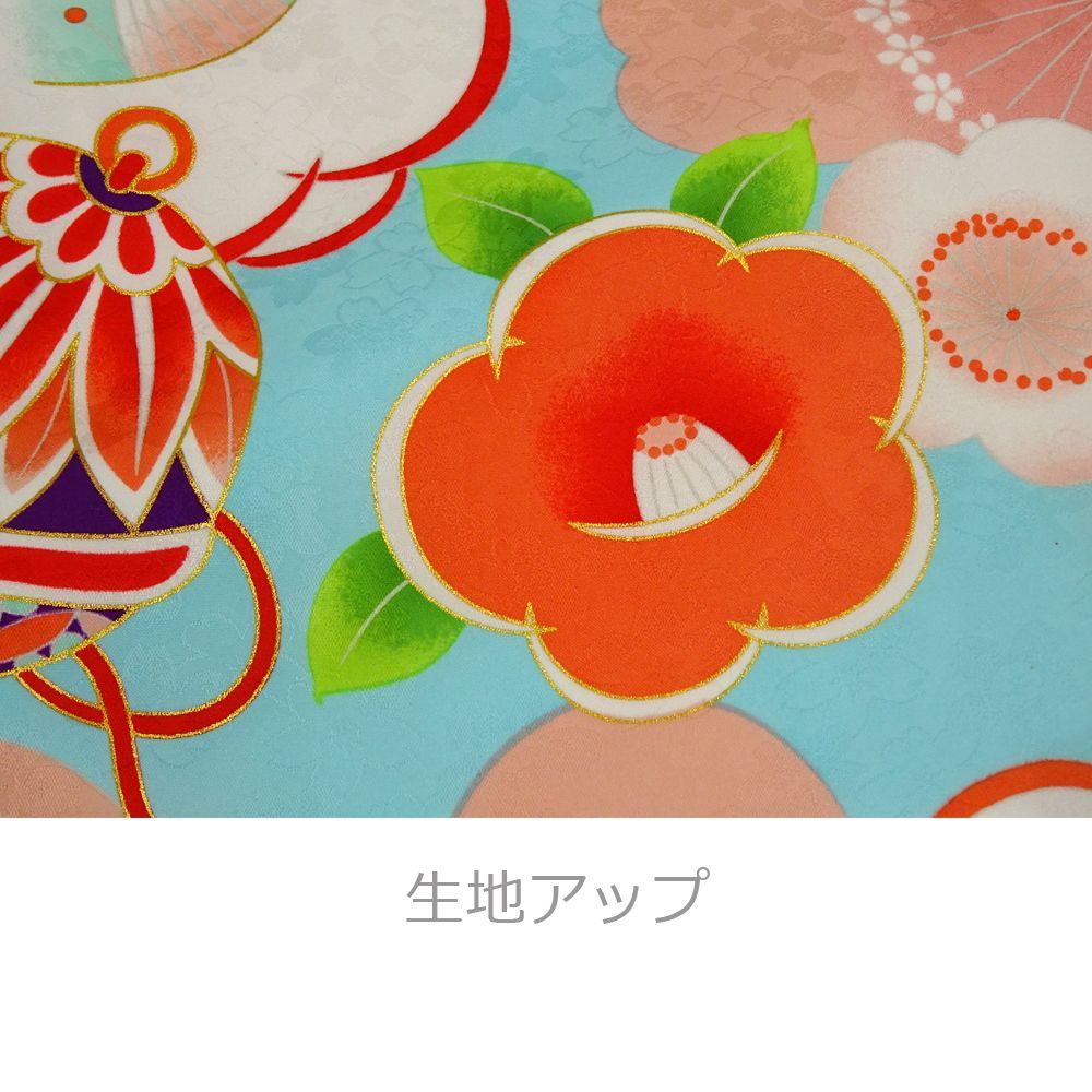 3歳 七五三 着物 着物t2231107 椿 レンタル 七五三 3才着物被布セット