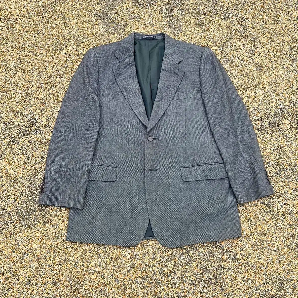 YVES SAINT LAURENT イヴ サンローラン グレー ブレザー ジャケット