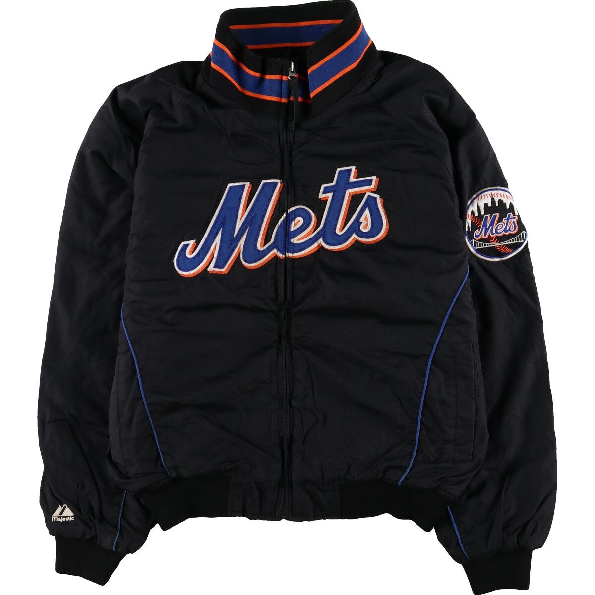 古着 90年代 マジェスティック Majestic MLB NEWYORK METS ニューヨークメッツ ナイロンブルゾン メンズM相当 ヴィンテージ/eaa454920