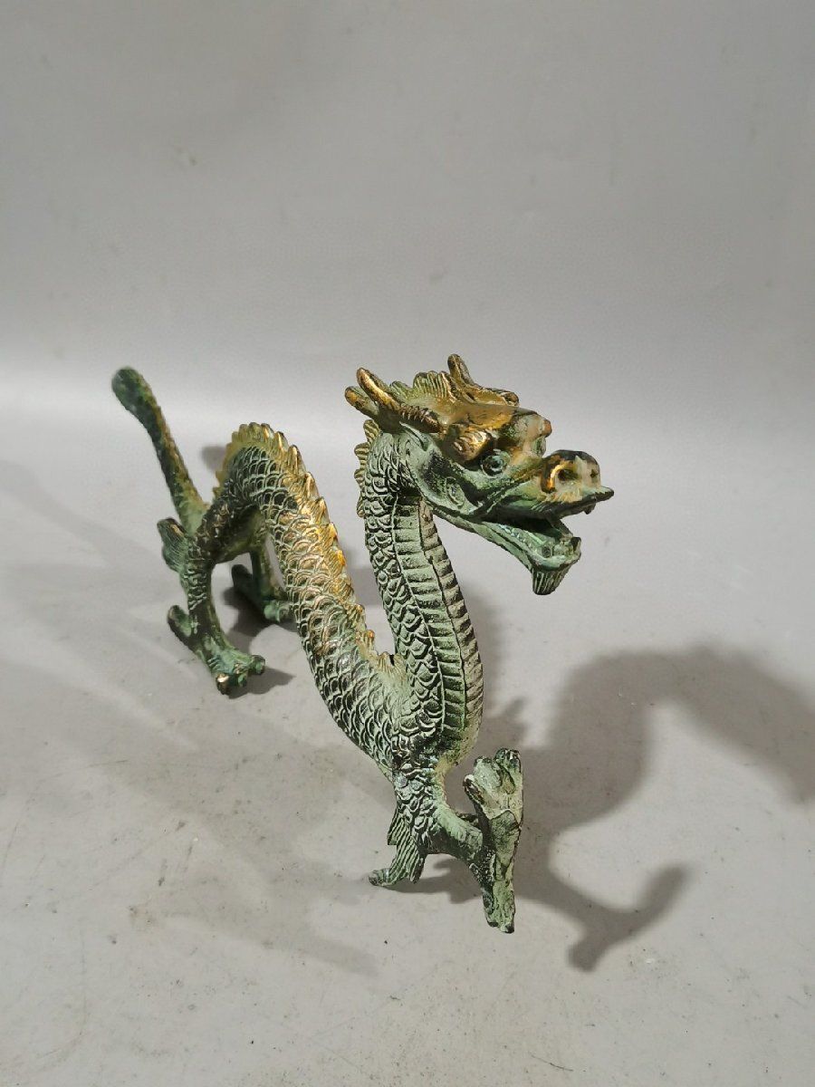 青銅　銅　龍　オブジェ　置物　アンティーク　骨董品 古銅製　龍　置物.jpeg