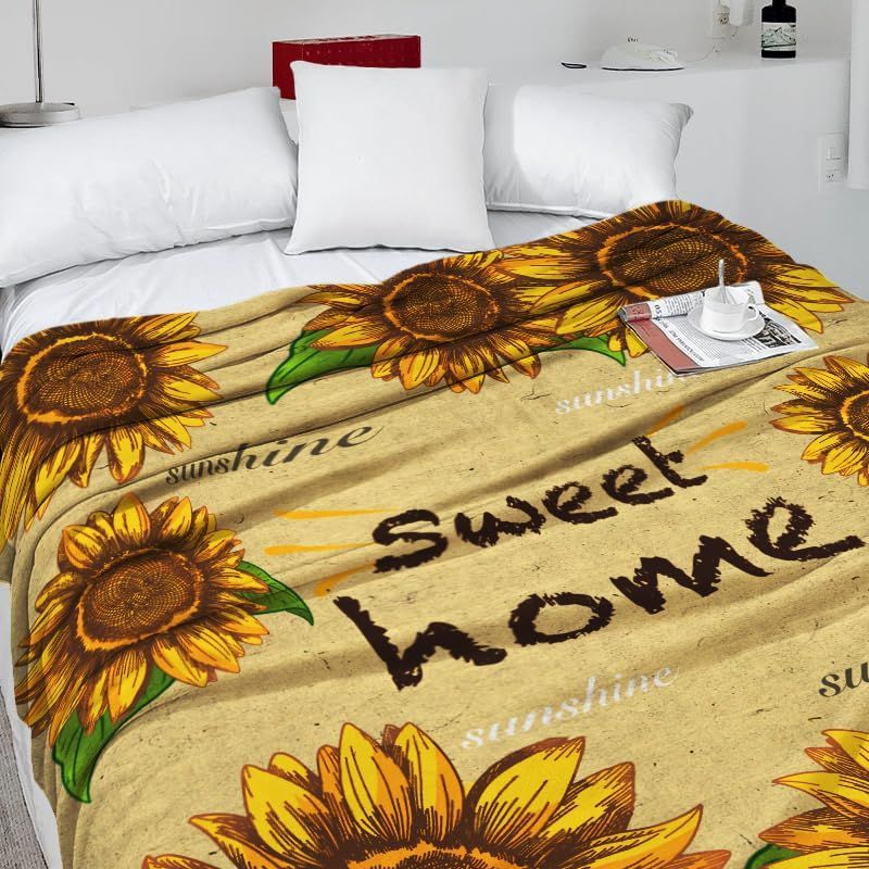 ひまわり柄 ラグマット ブランケット ヴィンテージ おしゃれ ゴブラン