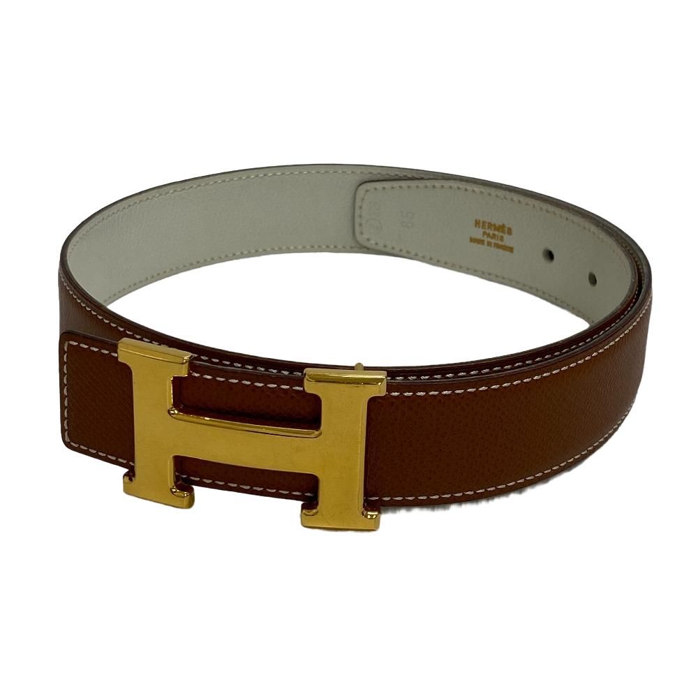HERMES/エルメス 1996 65 レザー ベルト ブラウン メンズ