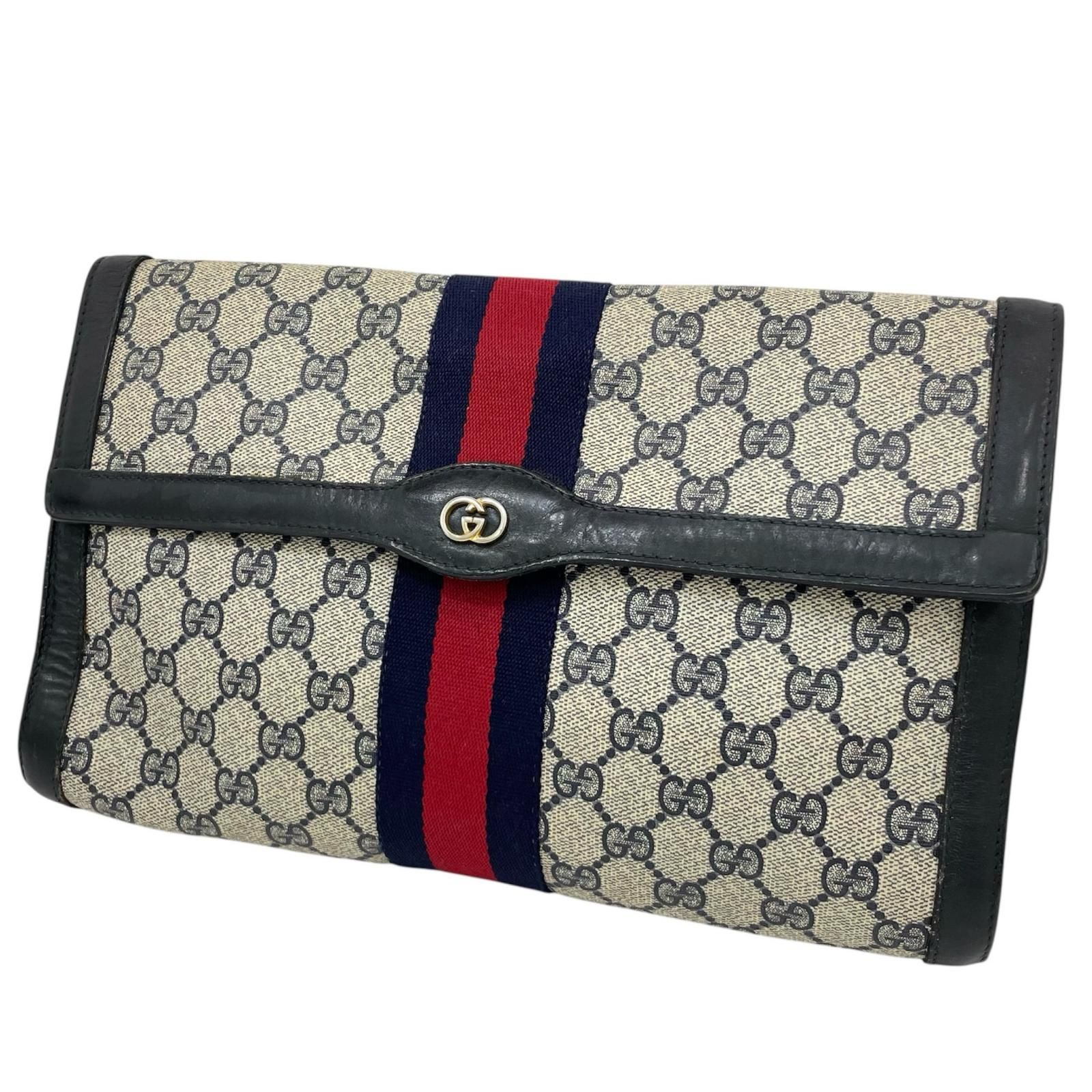 GUCCI | グッチ GGスプリーム シェリーライン クラッチバッグ ダークネイビー 尾張小牧店