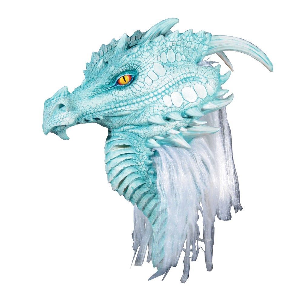 ドラゴン 龍 マスク 大人用 ホワイト|ブルー たてがみ付き ARCTIC DRAGON PREMIERE MASK コスプレ