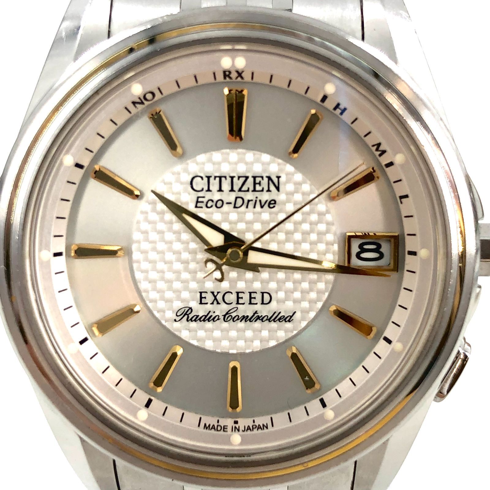 CITIZEN シチズン EXCEED エクシード エコドライブ デイト H111-T011381 電波ソーラー/SS シルバー文字盤 メンズ腕時計  稼働品【ND-700】 | Japonya'daki Mercari'den alışveriş yapın! | Buyee