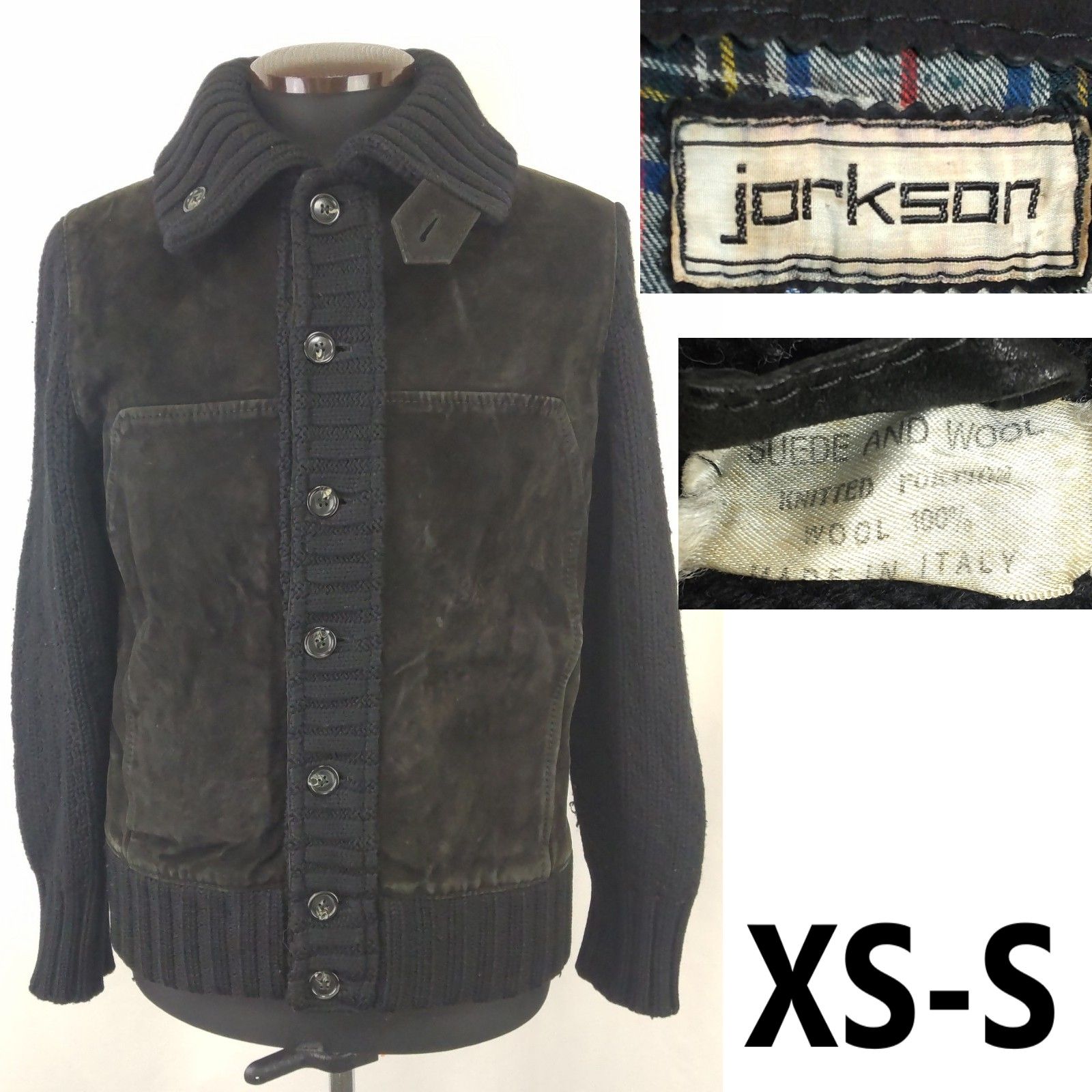 80s-90s/Vintage/イタリア製☆jorkson☆ウール&スエードレザー 