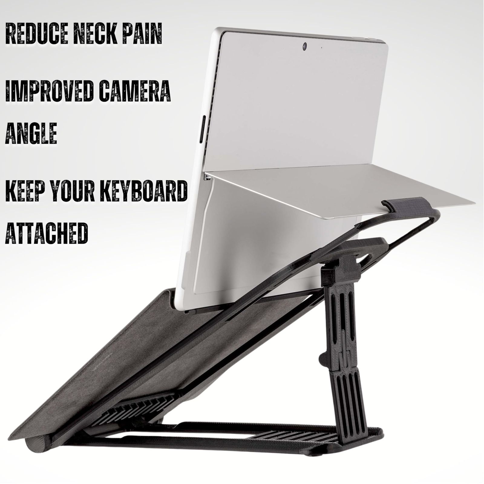 Slaige Surface PROスタンド:キーボードを付けたまま表面を持ち上げる - 首の痛みを軽減、カメラの角度を改善、ポータブル、調節可能、使いやすい