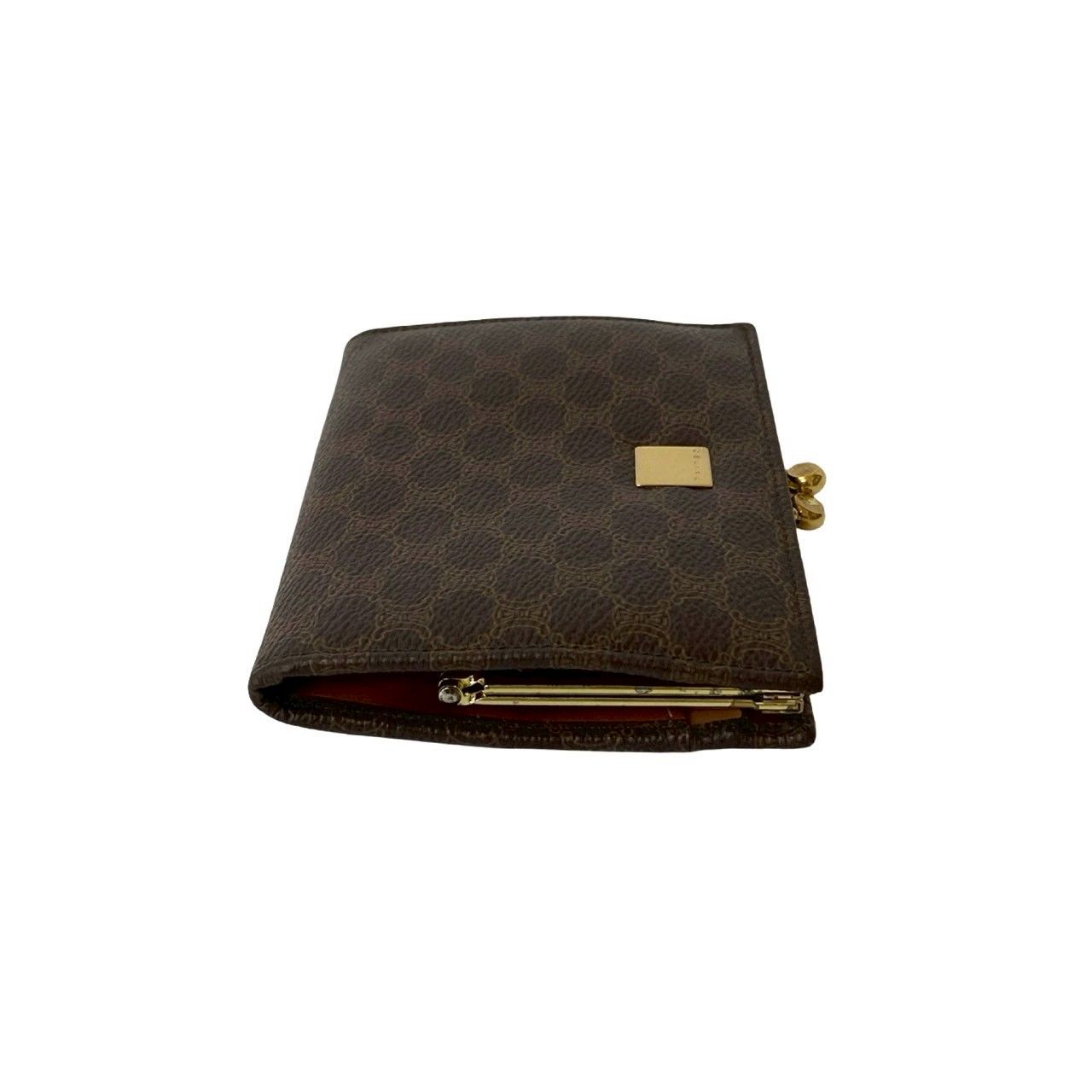 美品 CELINE マカダム トリオンフ がま口 コインケース セリーヌ/コインケース/マカダム/トリオンフ/黒/型番：10C663BFU