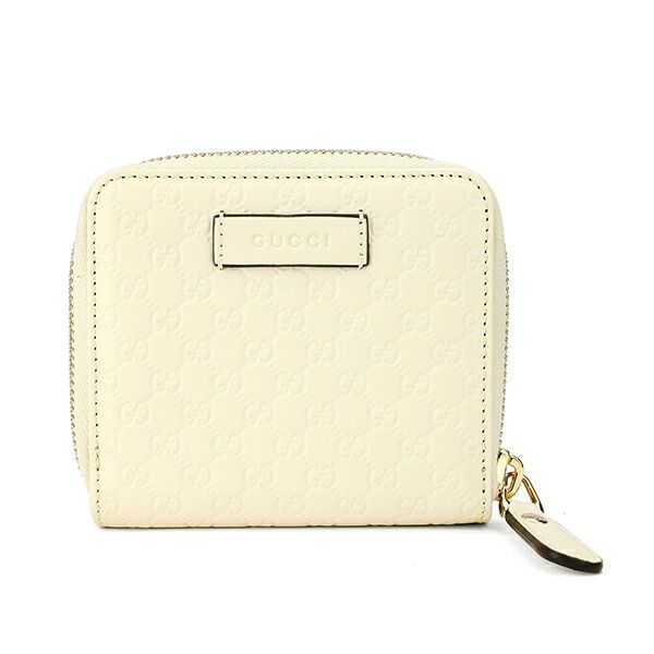 美品✨GUCCI 折り財布　マイクロシマ　薄型　コンパクトウォレット　アイボリー 新品 グッチ GUCCI 2つ折り財布 【アウトレット】 マイクロ グッチ