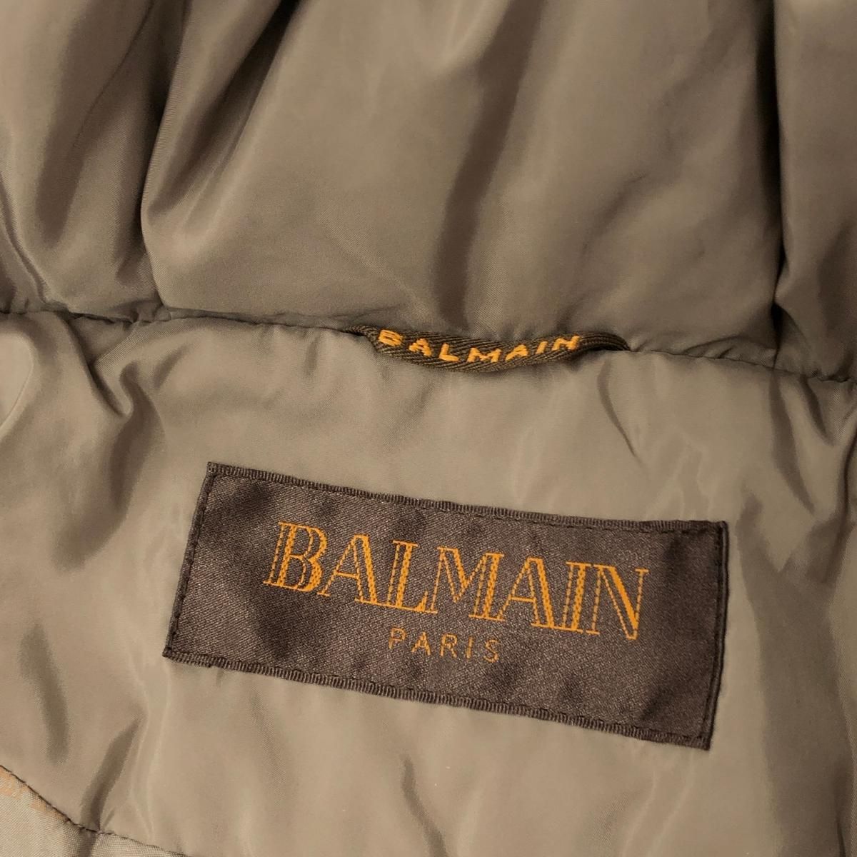 BALMAIN PARIS バルマン フード付きダウンコート ブラウン/ベージュ 