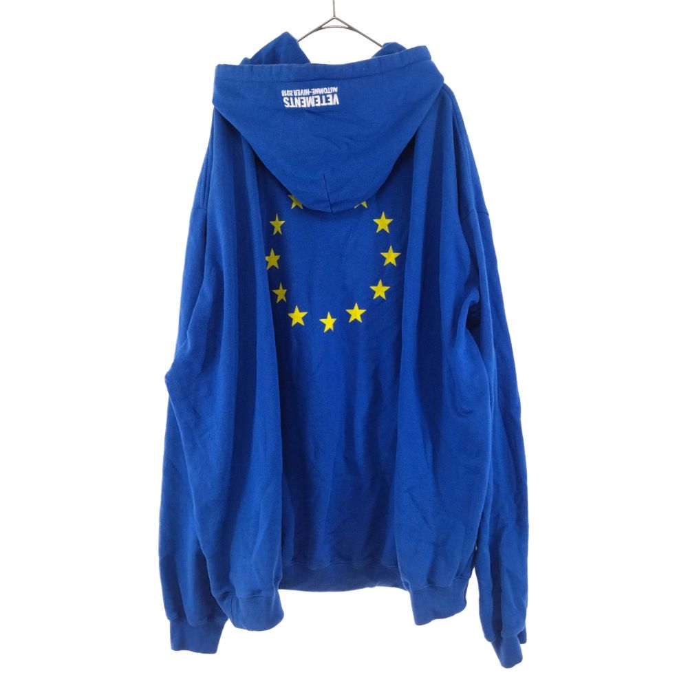 VETEMENTS (ヴェトモン) 17AW Euro Logo Oversized Hoodie WAH18TR12 ヴェトモン  ユーロロゴオーバーサイズフーディ プルオーバーパーカー