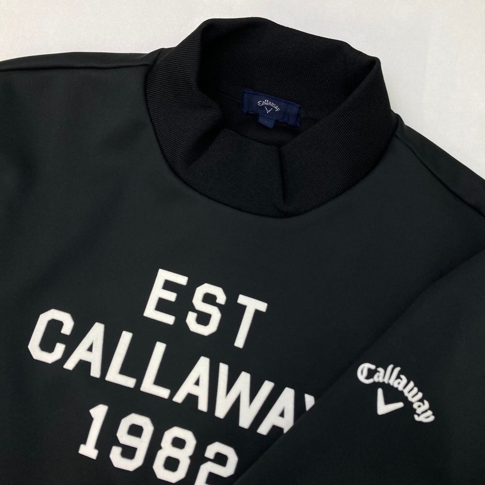サイズ：L CALLAWAY キャロウェイ  モックネック　長袖 プルオーバー  ブラック系 [240101494280] ゴルフウェア メンズ ストスト サイズ：L CALLAWAY キャロウェイ モックネック 長袖 プル