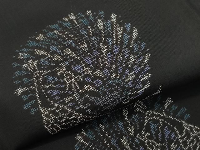 平和屋着物○本場大島紬 9マルキ 地空き 孔雀文 ますいわ屋扱い 正絹  