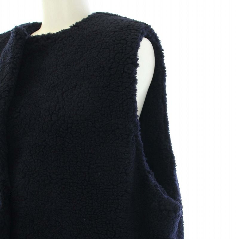 お値下げ中です！ プレインピープル　ネイビー トスカーナボアロングジレ　ジレ プレインピープル PLAIN PEOPLE 20AW ボアロングジレ ベスト