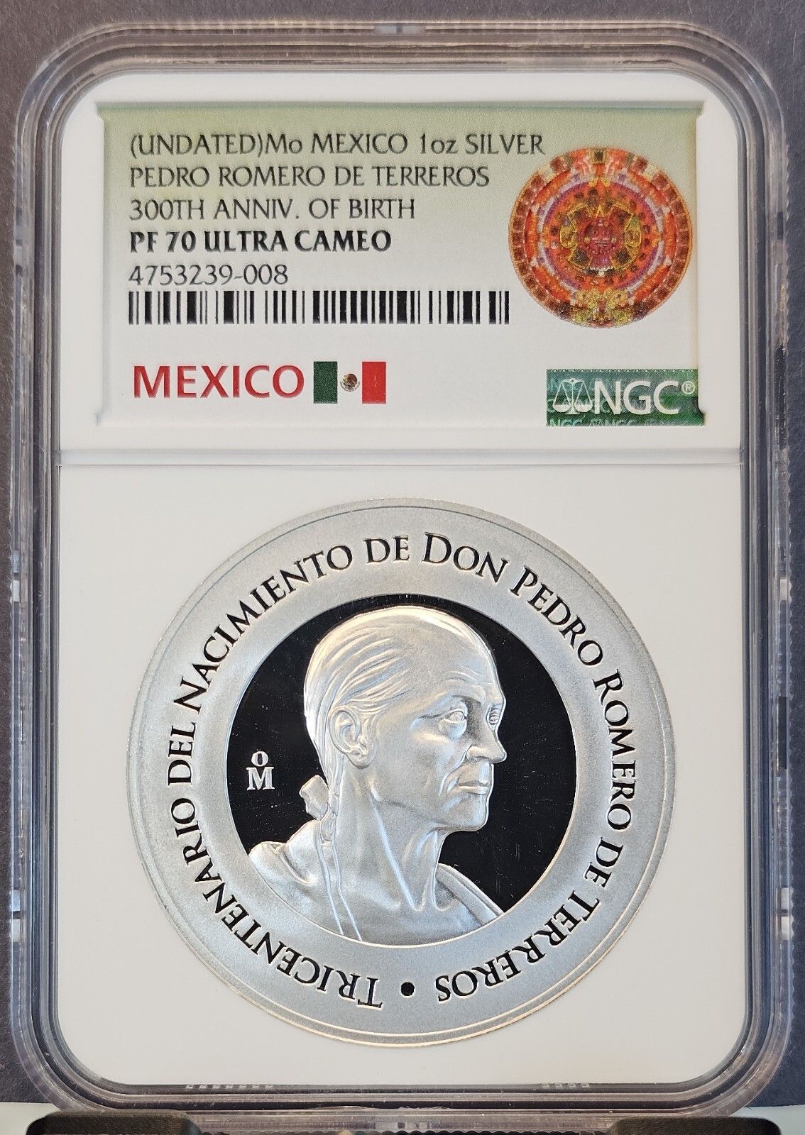 MEXICO SILVER MEDAL PEDRO ROMERO DE TERREROS NGC PF 70 ULTRA CAMEO TOP POP 1