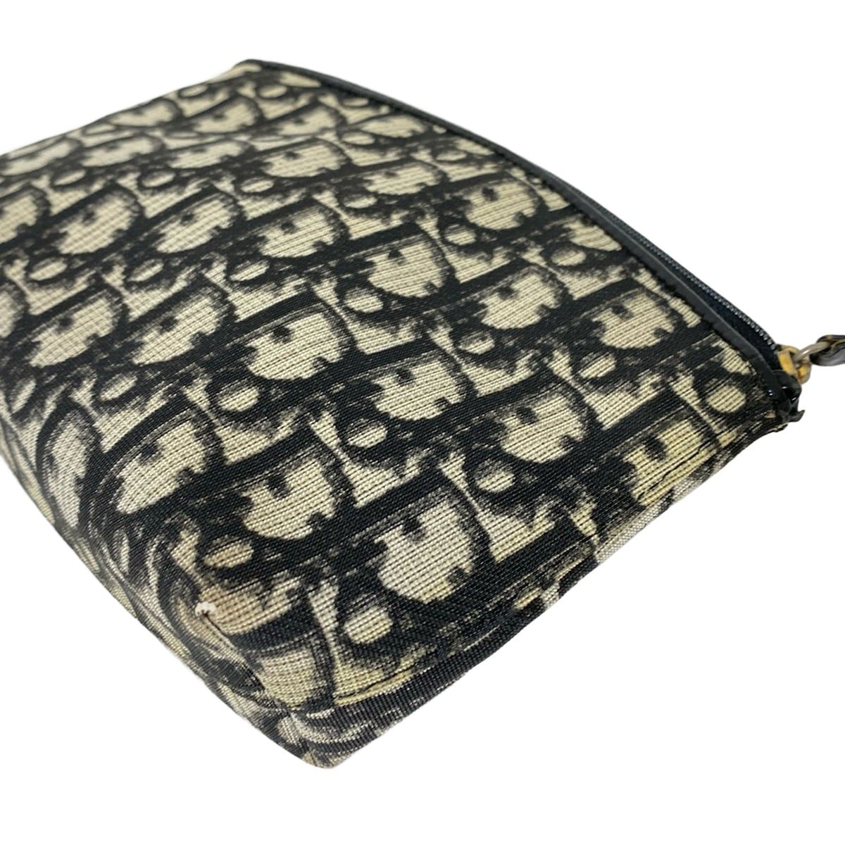 DIOR ChristianDior ディオール クリスチャンディオール ポーチ ロゴグラム 黒×ダークグレー×ベージュ DECORATOM_COM_BR