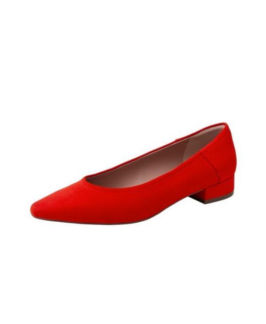 送料無料 リネアパウロ レディース パンプス シューズ BECKY | Low Block Heel Pumps Crimson suede