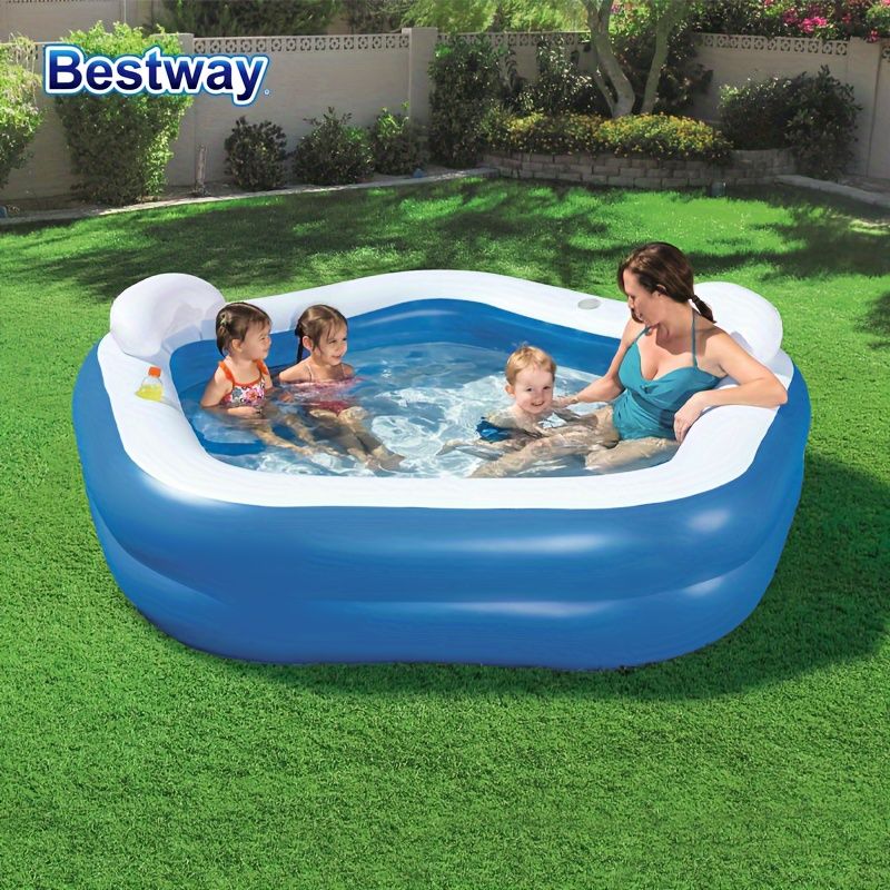 夏の水遊びの家族の屋外および屋内アクティビティ用の2つの座席付きインフレータブルプール ベストウェイインフレータブルスイミングプール