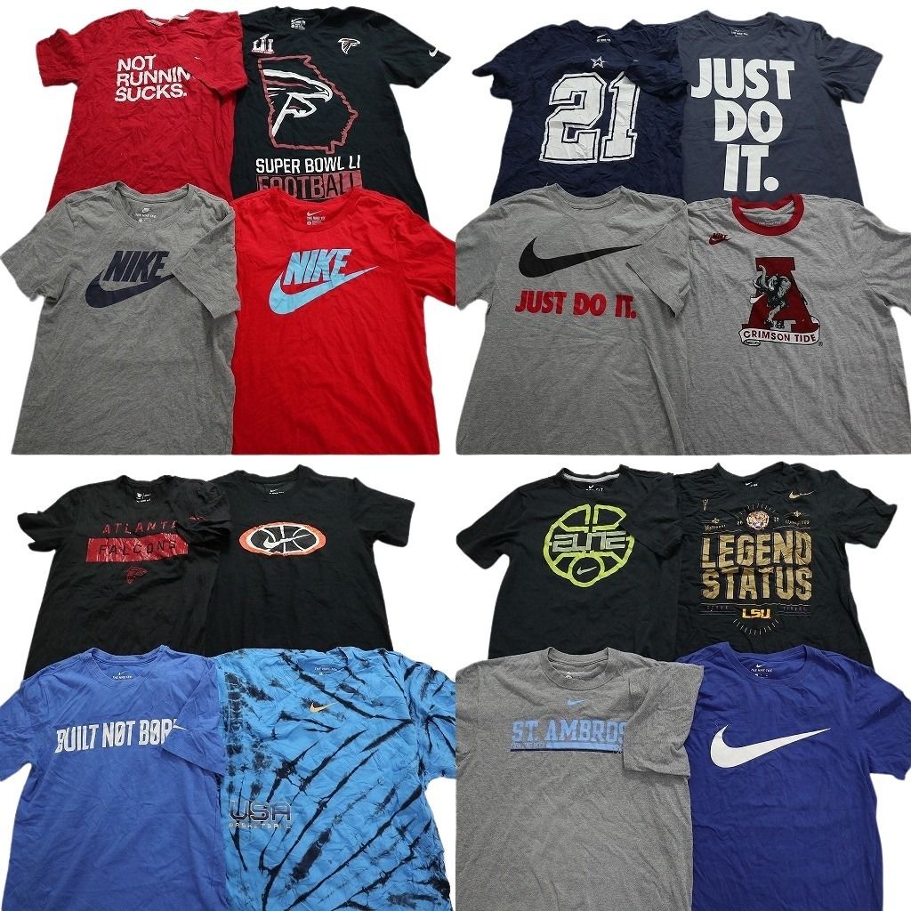 古着卸 まとめ売り ナイキ 半袖Tシャツ 16枚セット (メンズ S ) カラー系 ロゴプリント ワンポイント プロチーム NFL MT3284