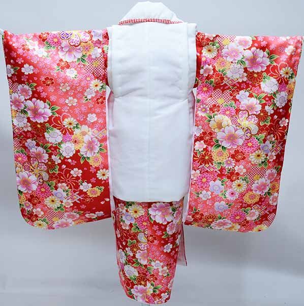 七五三 三歳 女児 被布着物フルセット 半衿伊達襟付き 花ひめ NO36979