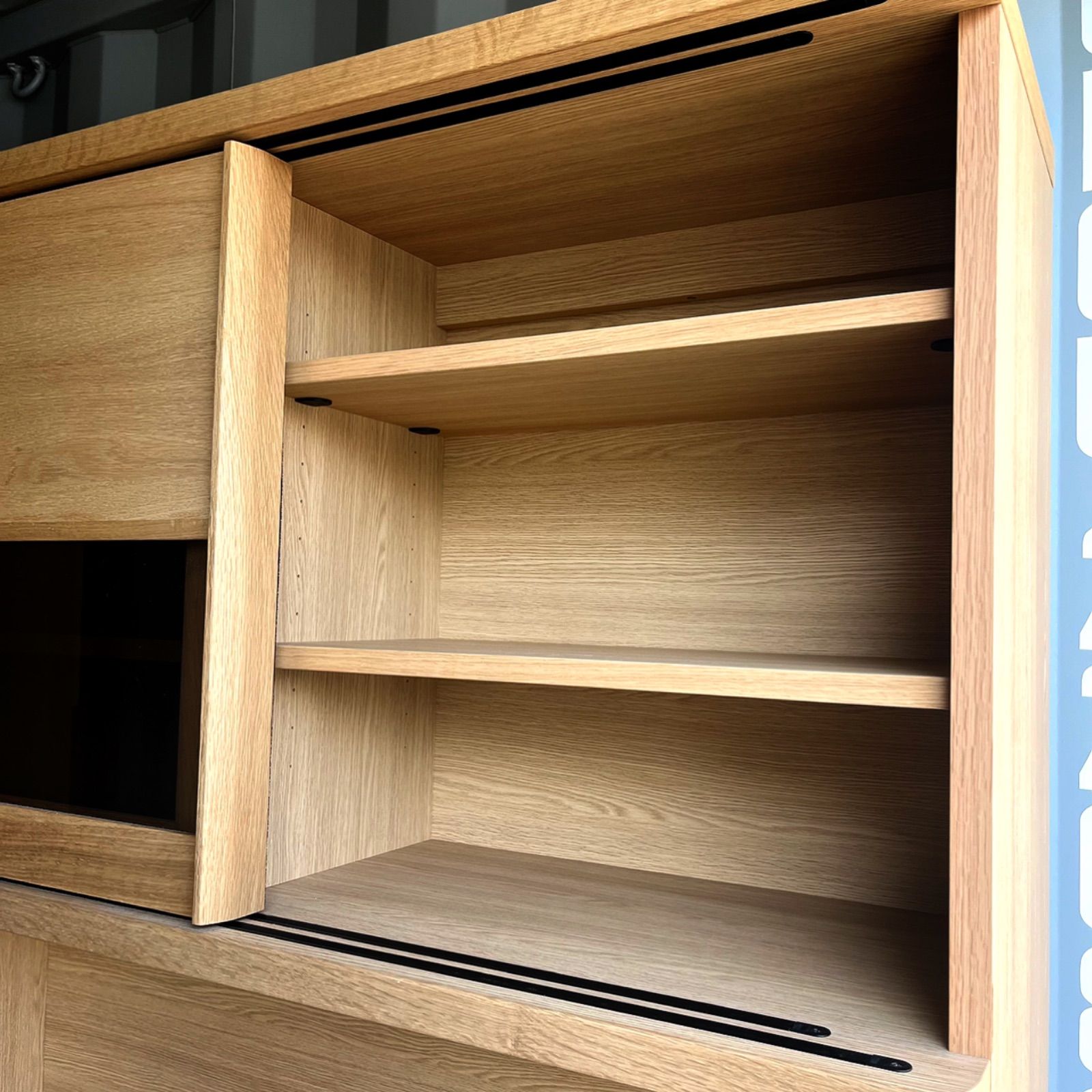 取付無料！カリモク ET4415 天然木北欧風ナチュラルキッチンボード