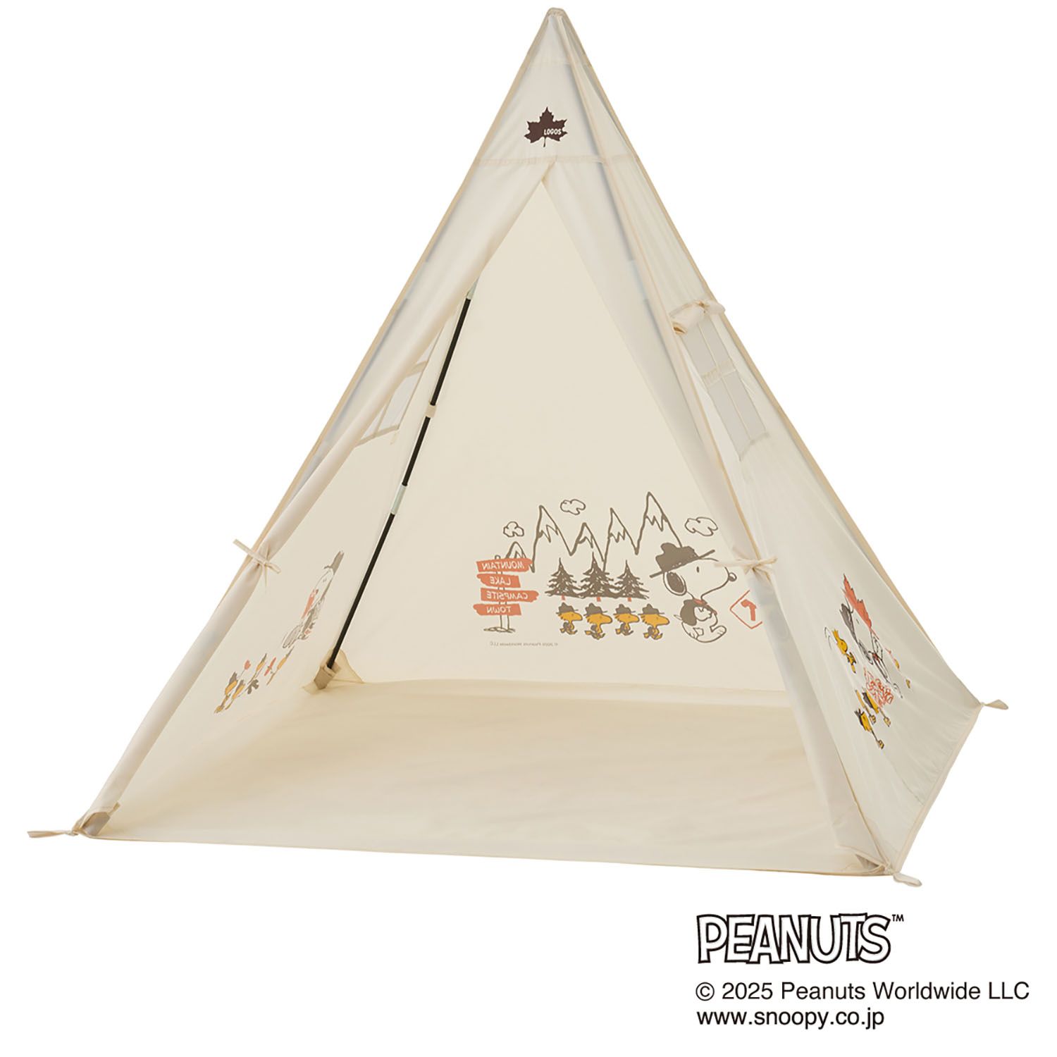 ロゴス LOGOS アウトドア SNOOPY KIDS テント キッズテント ジュニア 室内使用OK フルクローズ プライベート空間 小窓 キャンプ 公園 ビーチ プール レジャー 子供部屋 86001146 ベージュ