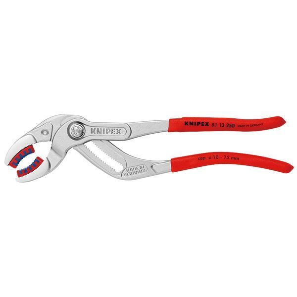 KNIPEX クニペックス パイププライヤー プラスチックアゴ付 滑り止めプラスチックコーティング 全長250mm 8113-250