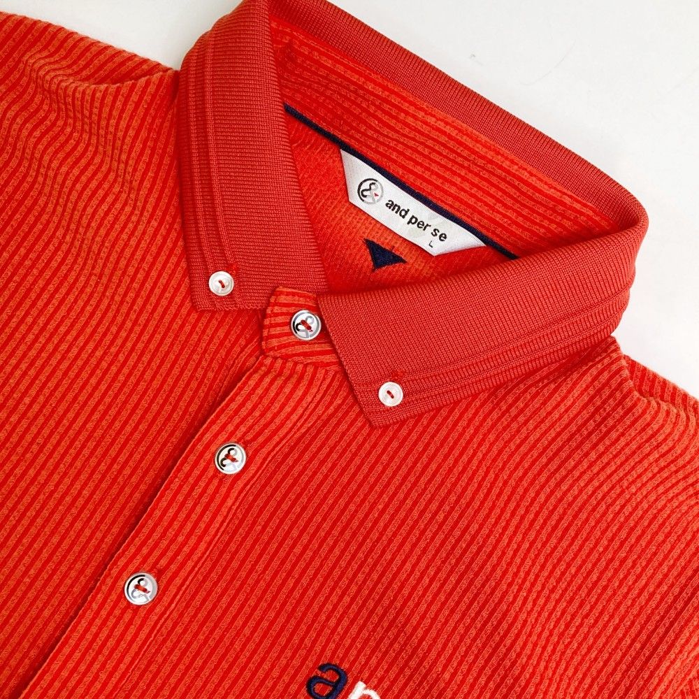 サイズ：L AND PER SE アンパスィ 半袖ポロシャツ ボタンダウン