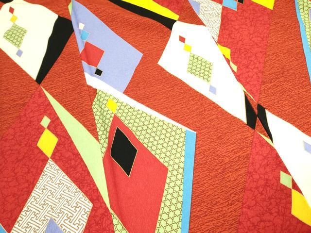 平和屋着物○紅型 振袖 花鳥舞蝶文 暈し染め 正絹 逸品 AAAZ4958ph