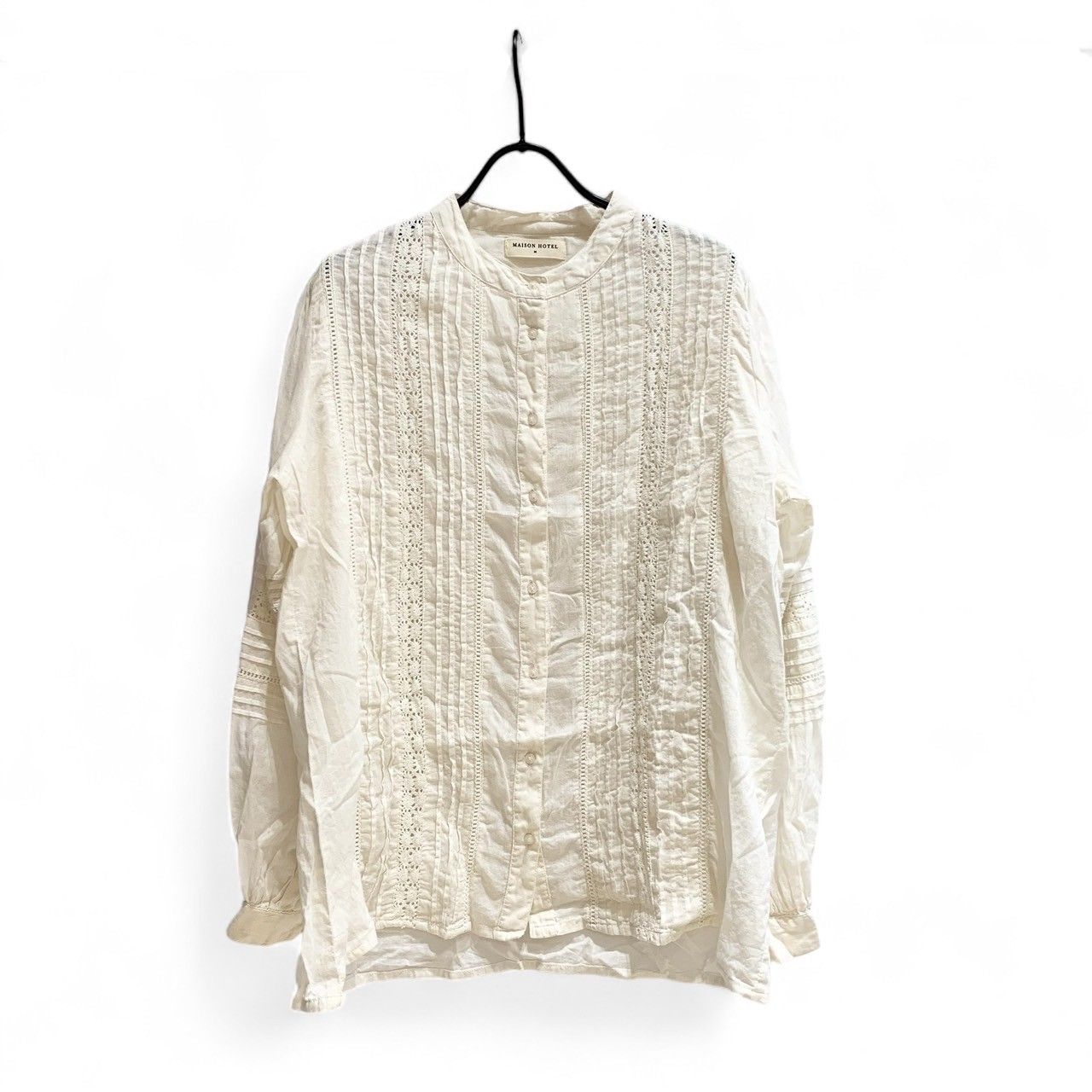 メゾンホテル☆ピンタックブラウス MAISON HOTEL (メゾンホテル) PINTUCK OPEN BLOUSE