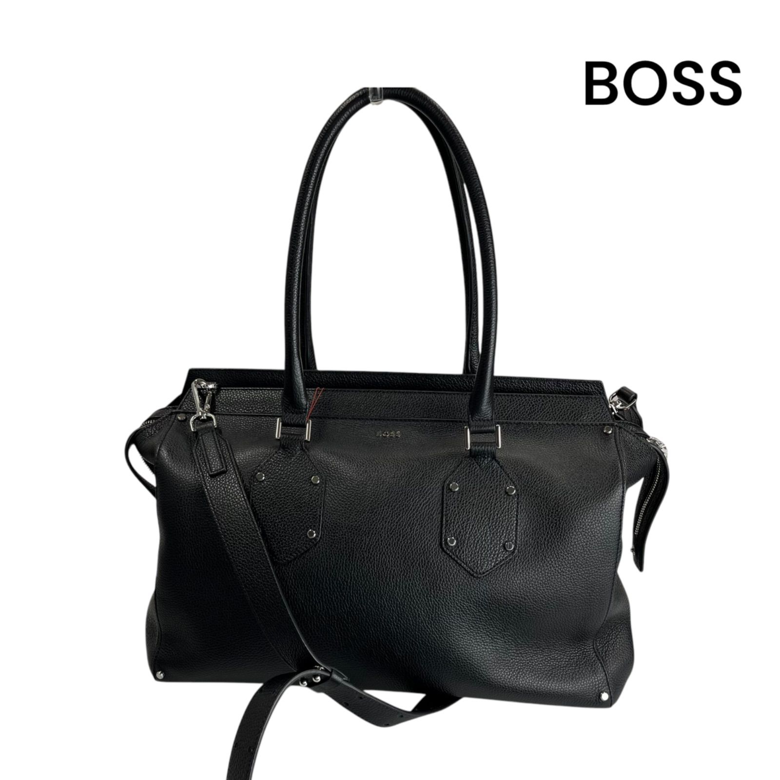 美品 ヒューゴボス ボス BOSS レザー ハンド、トート、ショルダー 