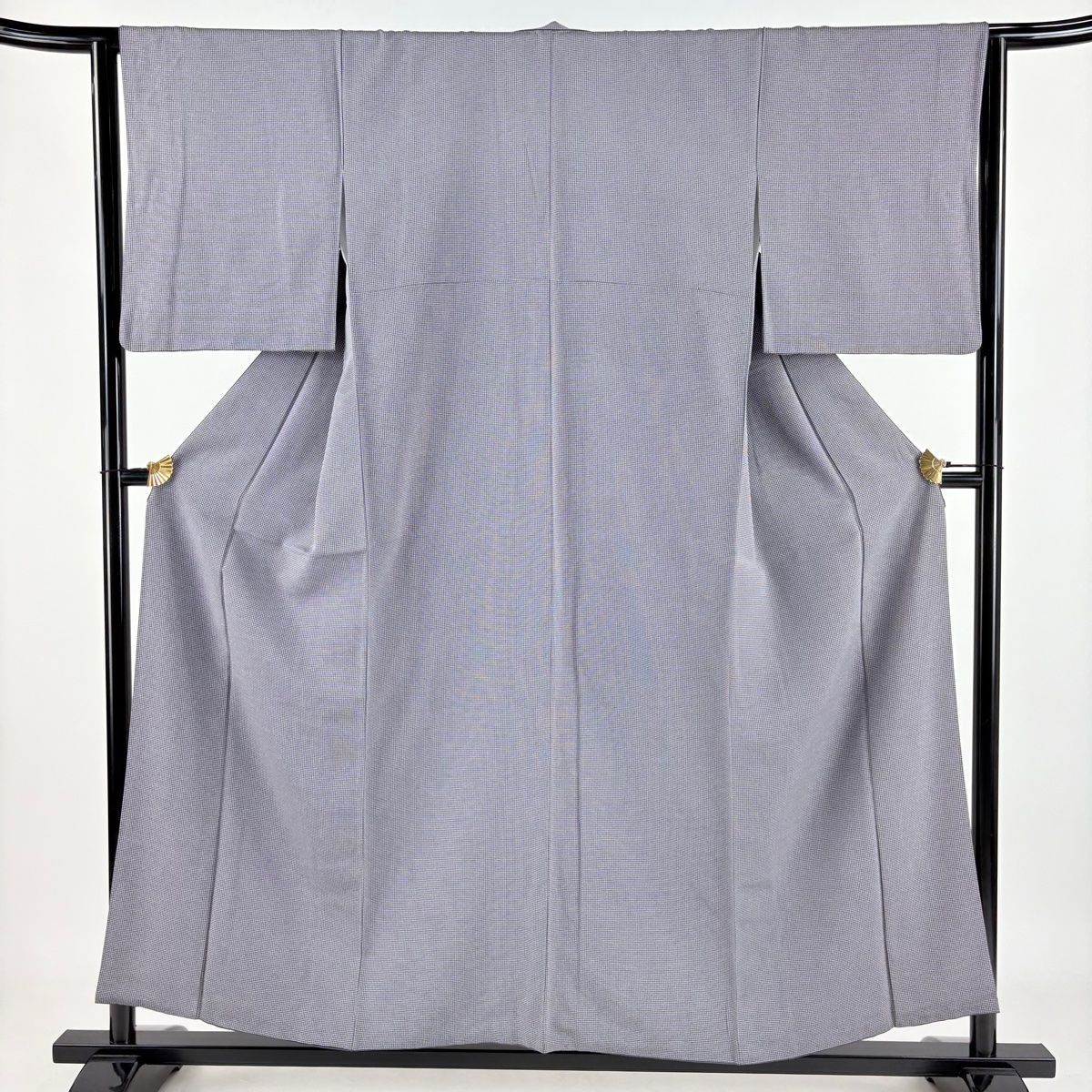 江戸小紋 身丈155cm 裄丈63cm S 袷 格子 灰紫 正絹