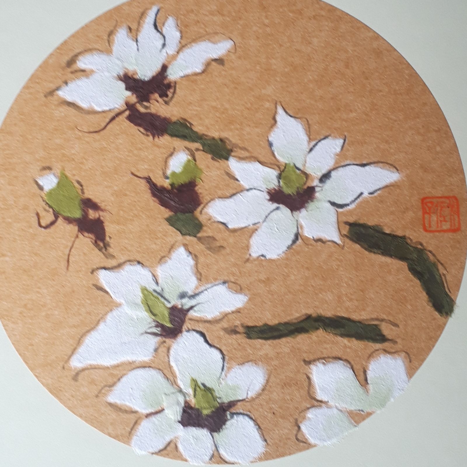 色紙アート ちぎり絵 花 花図 フラワー 美術品 貼り絵