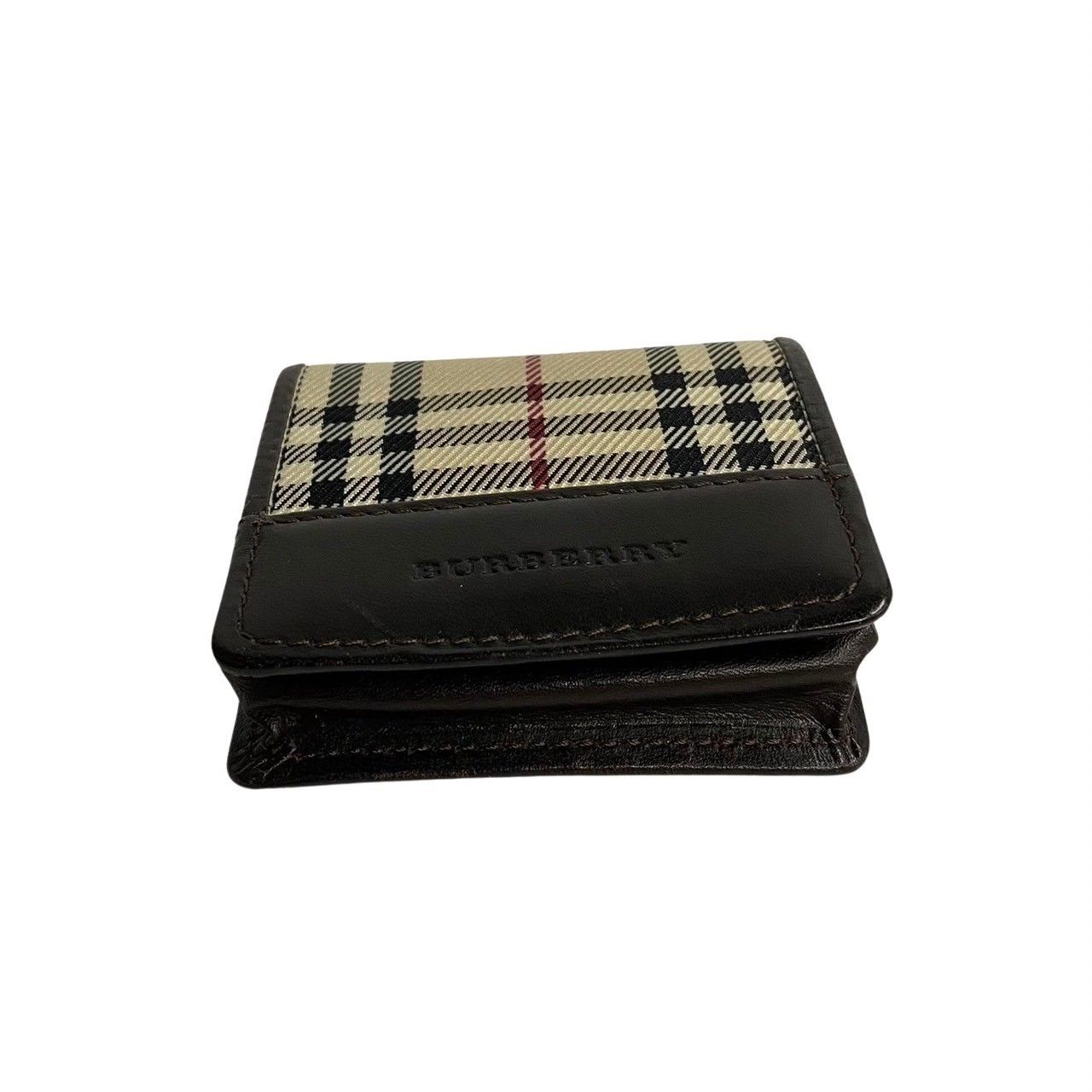 【極美品】BURBERRY バーバリー コインケース 黒 小銭入れ ノバチェック 極 美品 BURBERRY バーバリー ノバチェック ロゴ レザー 本革