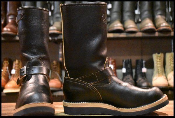 7.5D 23年 WESCO ウエスコ カスタムボス ブラック 黒 11インチハイト ワックスドフレッシュレザー エンジニア HOPESMORE FJ083