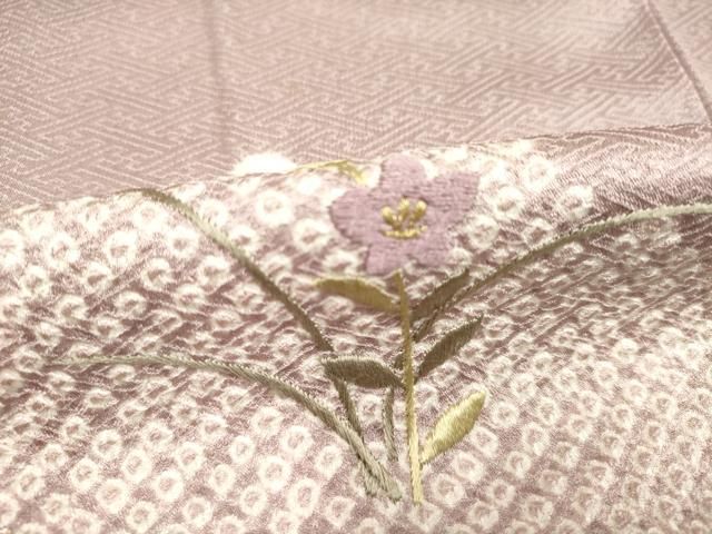 平和屋着物□訪問着 絞り 刺繍 秋草文 金彩 正絹 逸品 DAAU4884qp