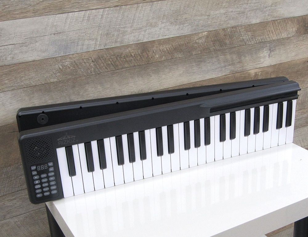 RiZKiZ USB充電式 二つ折り電子キーボード 88鍵 コードレス 折りたたみ