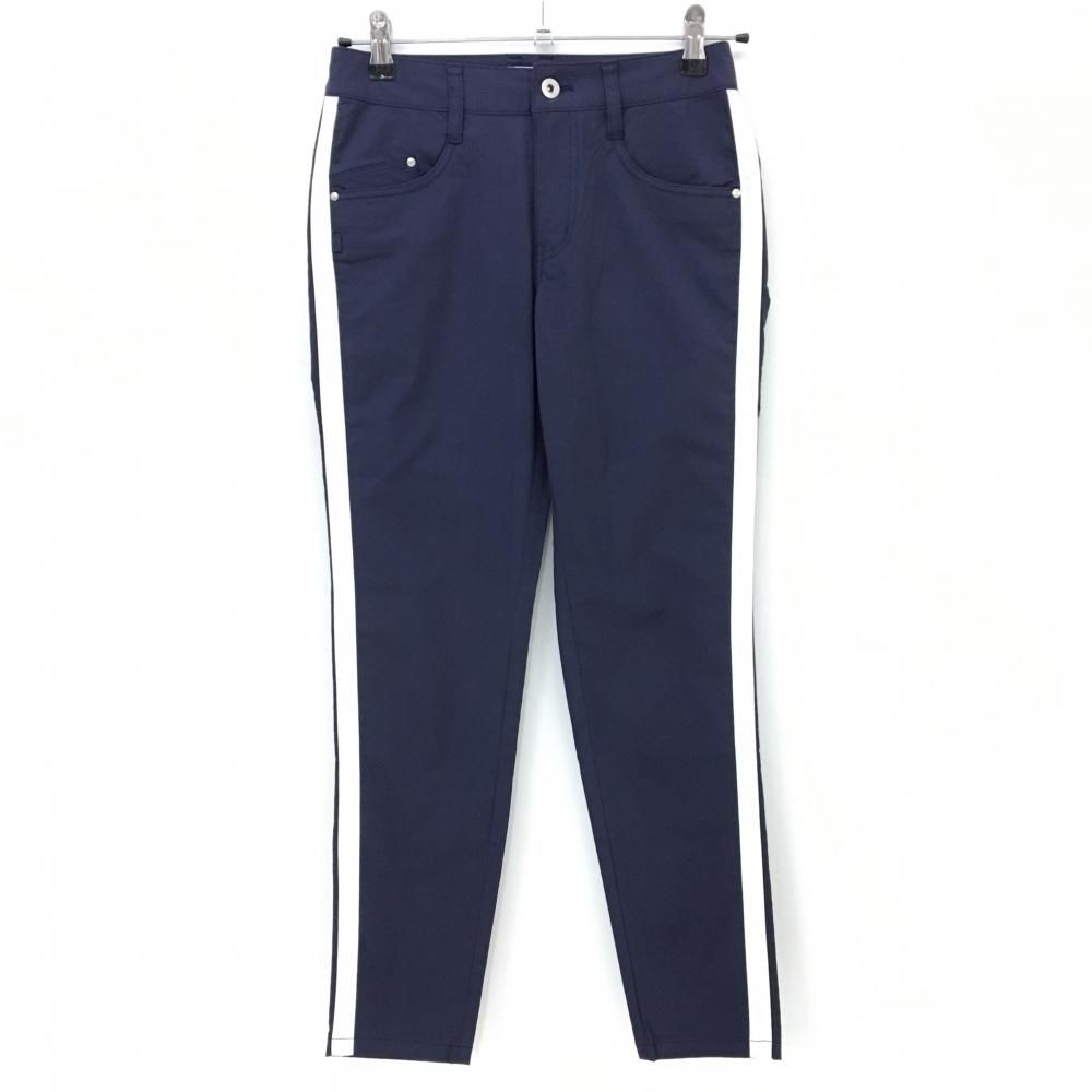 ゴルフ セントアンドリュース レディース パンツ XSサイズ 超美品】セントアンドリュース パンツ ネイビー×白 ストレッチ サイド
