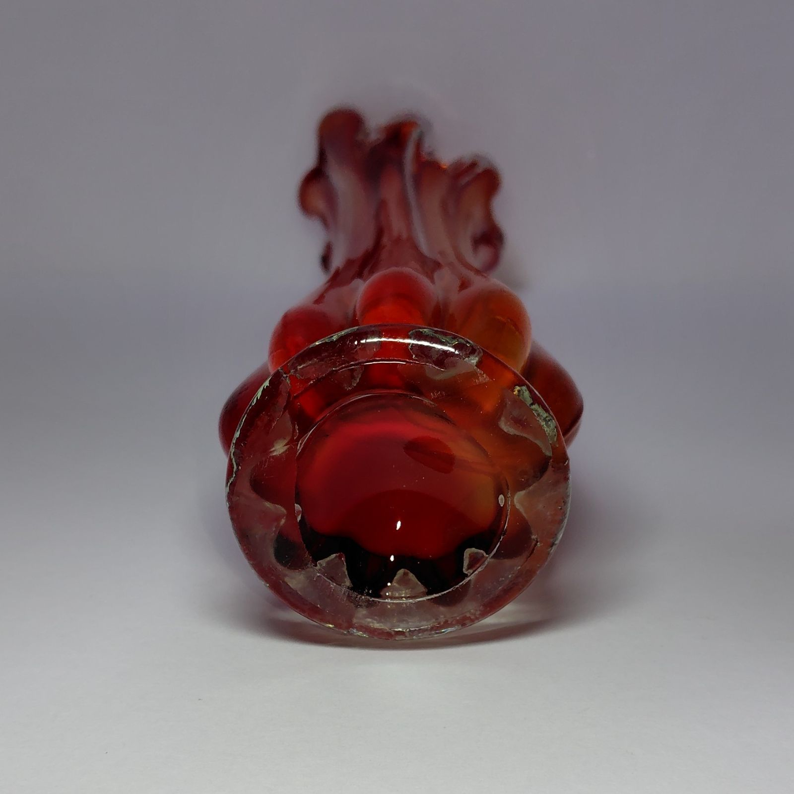 花瓶 赤 レッド フラワーベース ヴィンテージ Vintage mini red glass flower vase/ビンテージ レッド ガラス