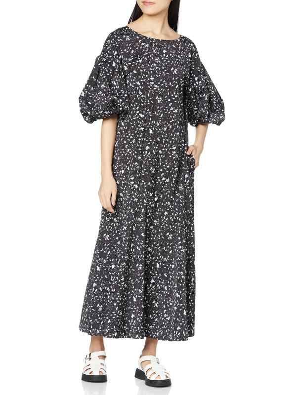 エミ atelier 袖ボリュームリラックスワンピース 13WFO231037 レディース BLK 0