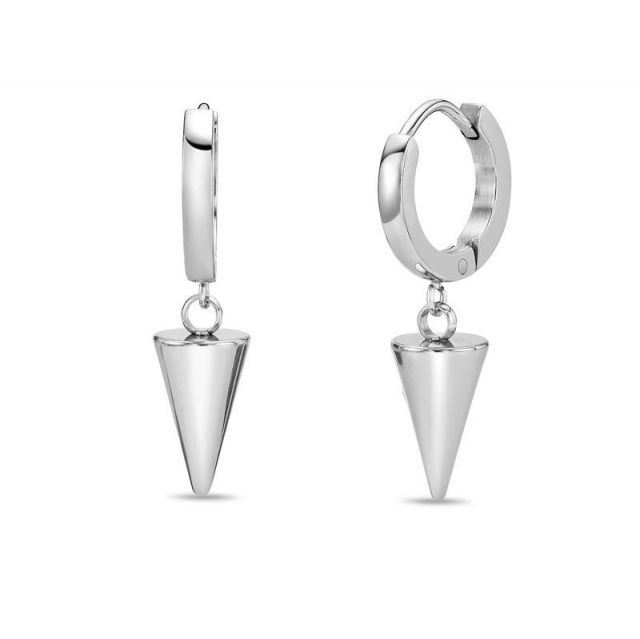 送料無料 リンクス メンズ ピアス イヤリング アクセサリー Men s LYNX Stainless Steel Cone Hoop Earrings Stainless