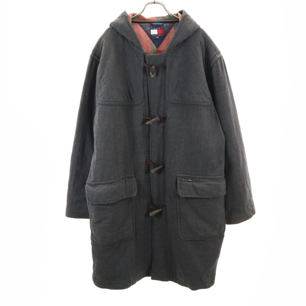 トミーヒルフィガー 90s ウールブレンド オールド フラッグタグ ダッフルコート XL グレー TOMMY HILFIGER メンズ