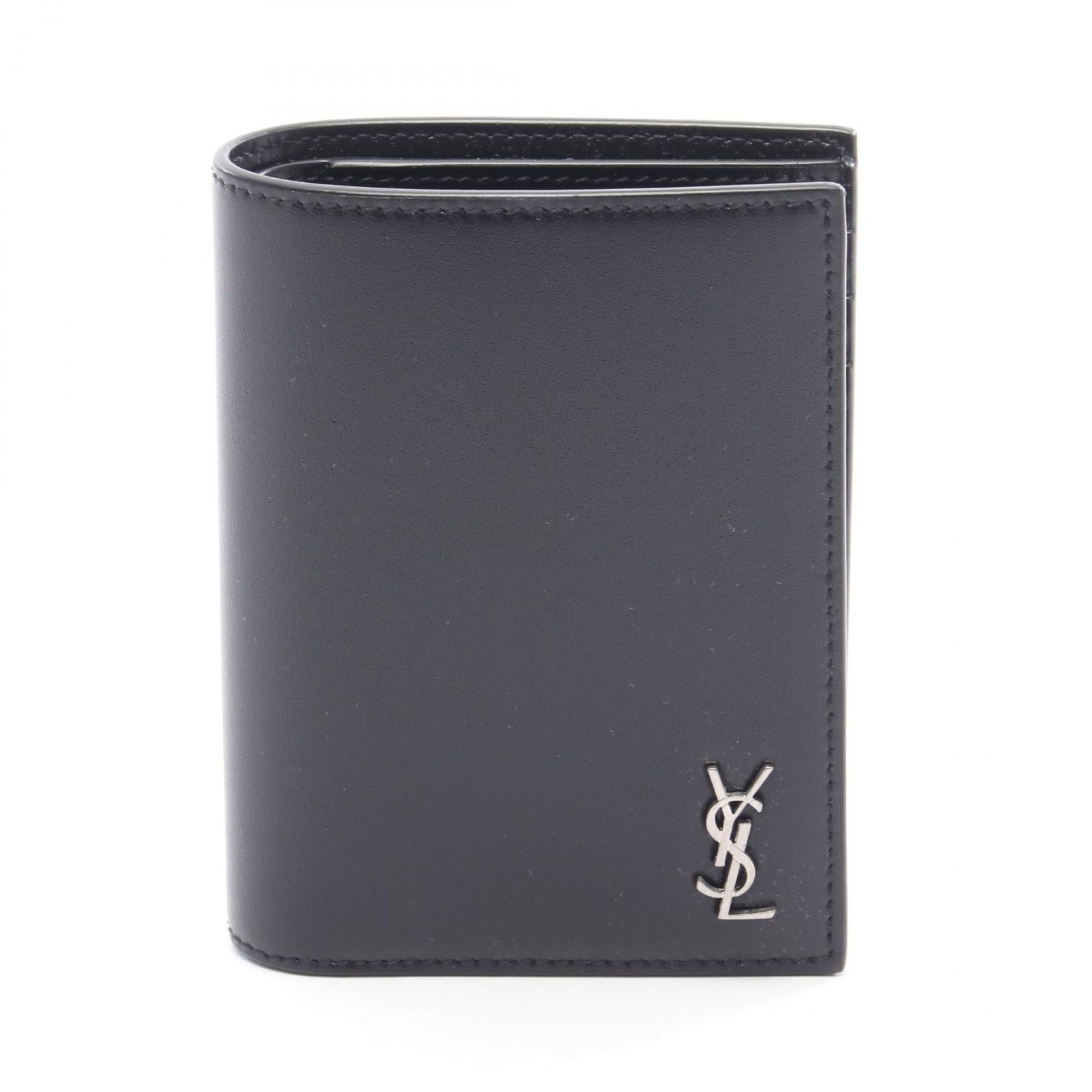 サンローランパリ SAINT LAURENT PARIS 二つ折り財布 カサンドラ 6687361JB0E1000 ブラック レザー 二つ折り財布 メンズ